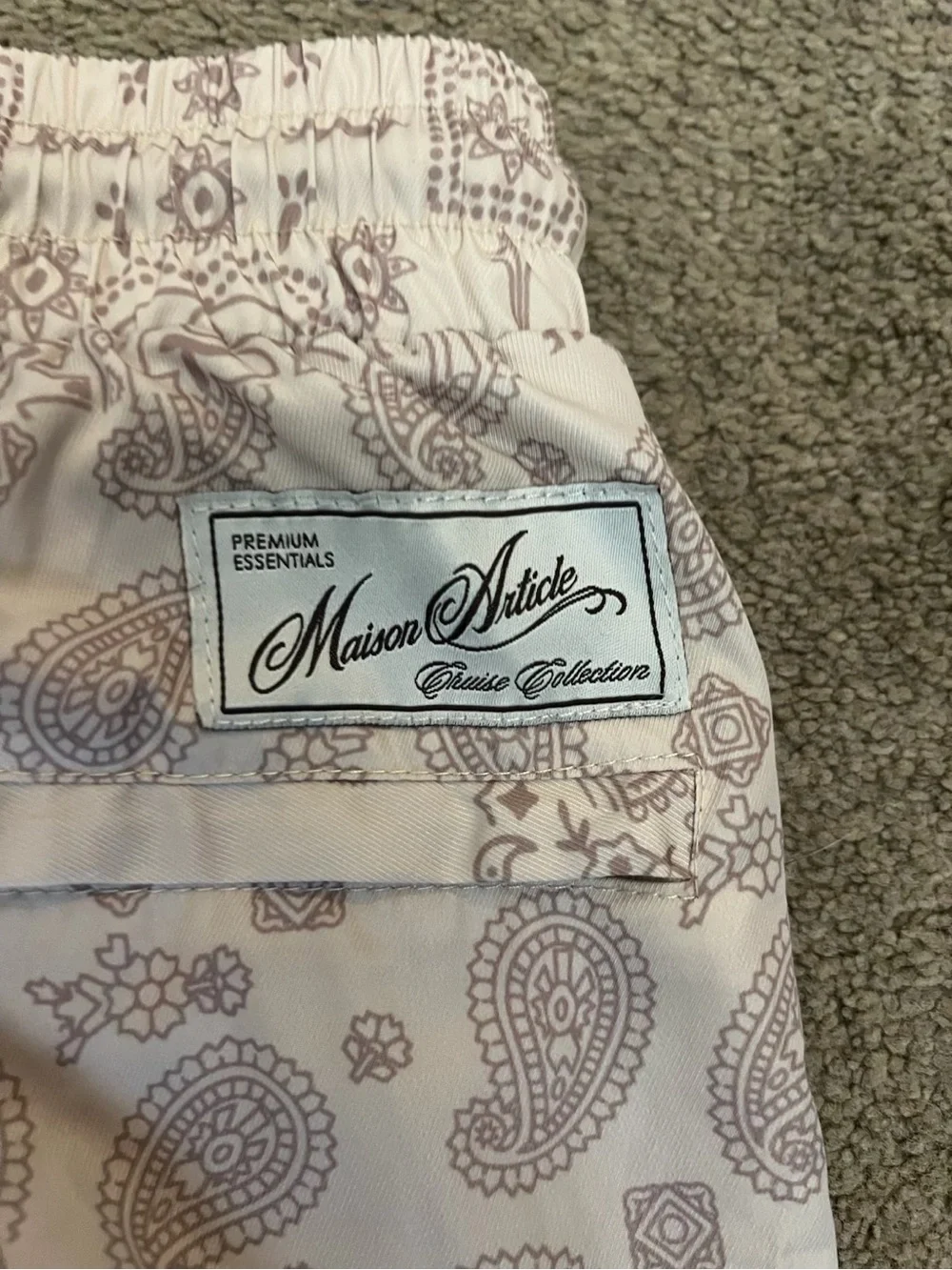 Men's Light brown Paisley Drawstring Shorts